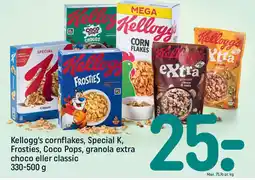 REMA 1000 KELLOGG'S cornflakes, Special K, Frosties, Coco Pops, granola extra choco eller classic tilbud