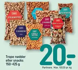 REMA 1000 TROPE nødder eller snacks tilbud