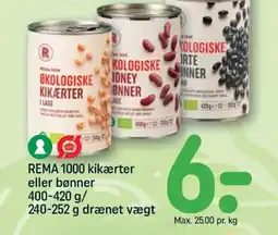REMA 1000 Rema 1000 kikærter eller bønner tilbud