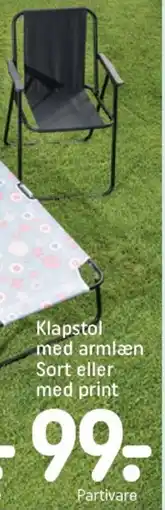 REMA 1000 Klapstol med armlæn sort eller med print tilbud
