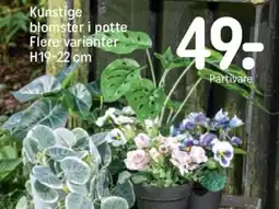 REMA 1000 Kunstige blomster i potte flere varianter h19-22 cm tilbud