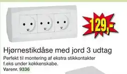 Harald Nyborg Hjørnestikdåse med jord 3 udtag tilbud