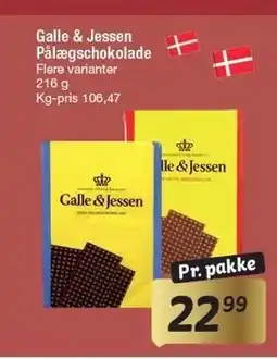 Fakta Tyskland Galle & Jessen Pålægschokolade tilbud