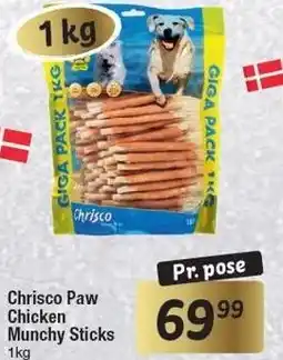 Fakta Tyskland Chrisco Paw Chicken Munchy Sticks tilbud