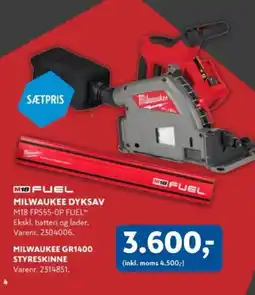 Davidsen M18 FUEL MILWAUKEE DYKSAV tilbud
