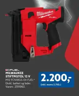 Davidsen MILWAUKEE STIFTPISTOL 12 V tilbud