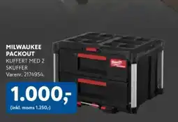 Davidsen MILWAUKEE PACKOUT KUFFERT MED 2 SKUFFER tilbud