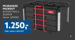 Davidsen MILWAUKEE PACKOUT KUFFERT MED 4 SKUFFER tilbud