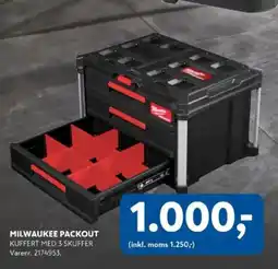 Davidsen MILWAUKEE PACKOUT KUFFERT MED 3 SKUFFER Varenr. 2174953. tilbud