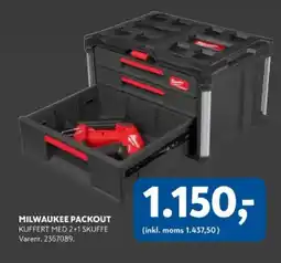 Davidsen MILWAUKEE PACKOUT KUFFERT MED 2+1 SKUFFE Varenr. 2367089. tilbud