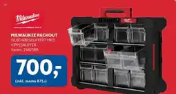 Davidsen MILWAUKEE PACKOUT TILBEHØRSKUFFERT MED VIPPESKUFFER tilbud