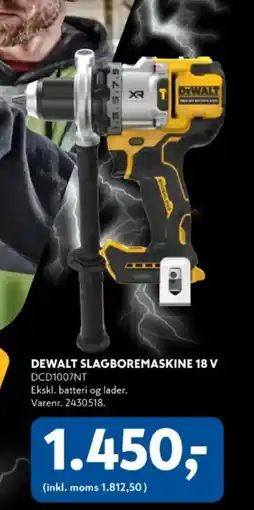 Davidsen DEWALT SLAGBOREMASKINE 18 V DCD1007NT tilbud