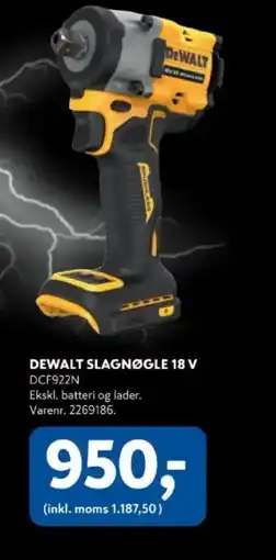 Davidsen DEWALT SLAGNØGLE 18 V DCF922N tilbud