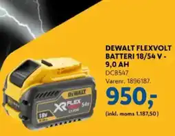 Davidsen DEWALT FLEXVOLT BATTERI 18/54 V - 9,0 AH tilbud