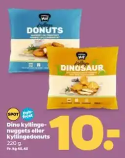 Netto Dino kyllinge- nuggets eller kyllingedonuts tilbud