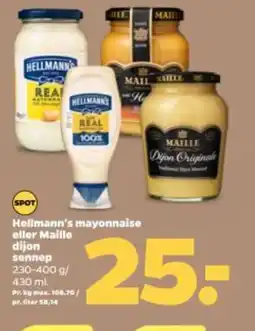 Netto Hellmann's mayonnaise eller Maille tilbud
