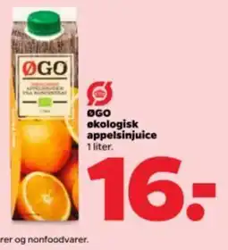 Netto ØGO økologisk appelsinjuice 1 liter. tilbud