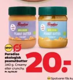 Netto Paradiso okologisk peanutbutter tilbud
