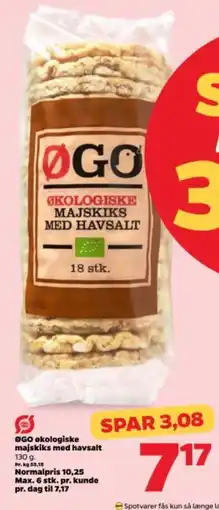 Netto ØGO økologiske majskiks med havsalt tilbud
