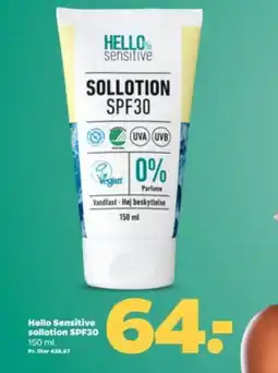 Netto Hello Sensitive sollotion SPF30 tilbud