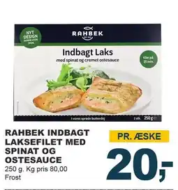 Let-Køb RAHBEK INDBAGT LAKSEFILET MED SPINAT OG OSTESAUCE tilbud