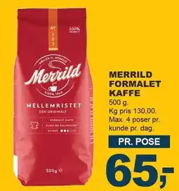 Let-Køb MERRILD FORMALET KAFFE tilbud