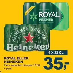 Let-Køb ROYAL ELLER HEINEKEN tilbud