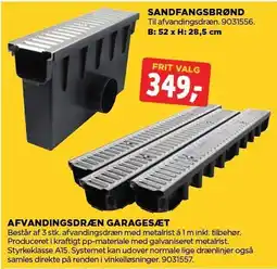 jem & fix SANDFANGSBRØND ELLER AFVANDINGSDRÆN GARAGESÆT tilbud