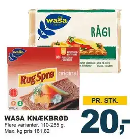 Let-Køb WASA KNÆKBRØD tilbud