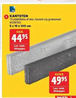 jem & fix KANTSTEN GRÅ ELLER KOKS tilbud