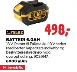 jem & fix BATTERI 6.0AH tilbud