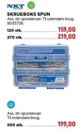 jem & fix SKRUEBOKS SPUN 120, 270 ELLER 500 STK tilbud