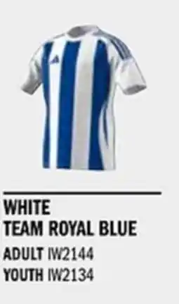 Sport Direct ADIDAS Jersey STRIPED 24 JSY White team royal blue tilbud
