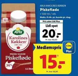 Lidl Piskefløde tilbud