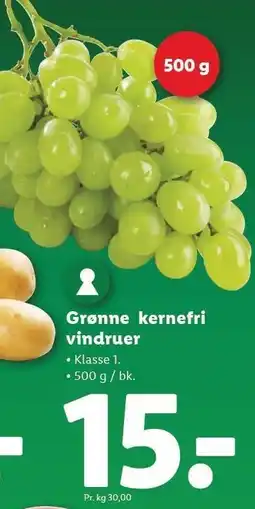 Lidl Grønne kernefri vindruer tilbud