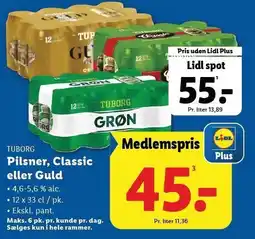 Lidl Pilsner, Classic eller Guld tilbud