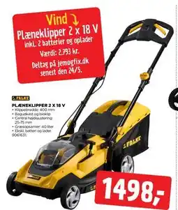 jem & fix Plæneklipper 2 x 18 V tilbud