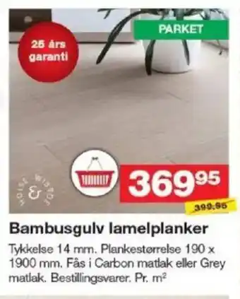 Bauhaus Bambusgulv lamelplanker tilbud