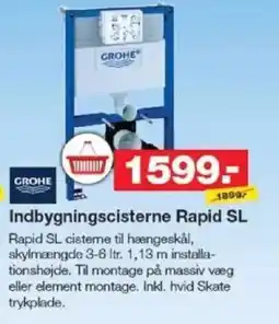 Bauhaus GROHE Indbygningscisterne rapid sl tilbud