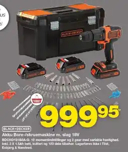 Bauhaus BLACK+DECKER Akku bore-/skruemaskine m. slag 18v tilbud
