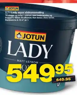 Bauhaus JOTUN Lady aqua vådrumsmaling tilbud