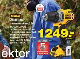 Bauhaus DEWALT Akku bore/- skruemaskine 12v tilbud