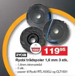 Bauhaus RYOBI Ryobi trådspoler 1,6 mm 3 stk. tilbud