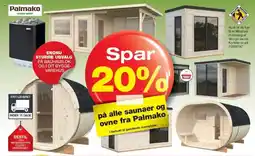 På alle saunaer og ovne fra palmako