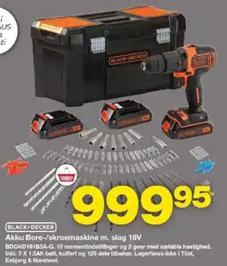 Bauhaus BLACK+DECKER Akku bore-/skruemaskine m. slag 18v tilbud