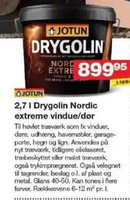 Bauhaus Drygolin nordic extreme vindue/dør tilbud