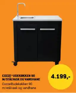 XL-BYG Cozze udekøkken 90 m/stålvask og vandhane tilbud