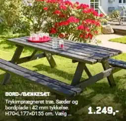 XL-BYG Bord-/bænkesaet tilbud