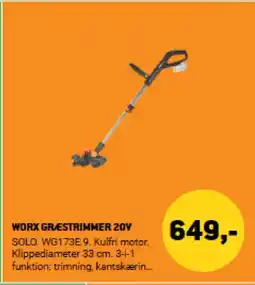 XL-BYG WORX Græstrimmer 20V tilbud