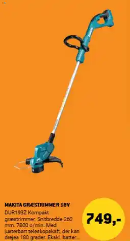 XL-BYG MAKITA Græstrimmer 18V tilbud